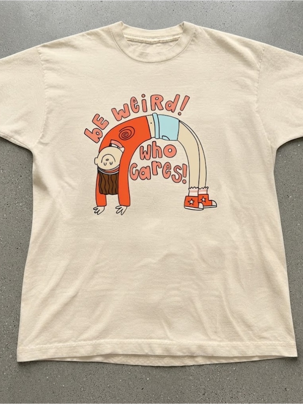 Be Weird Who Cares Graphic Print Gildan Cotton T-Shirt